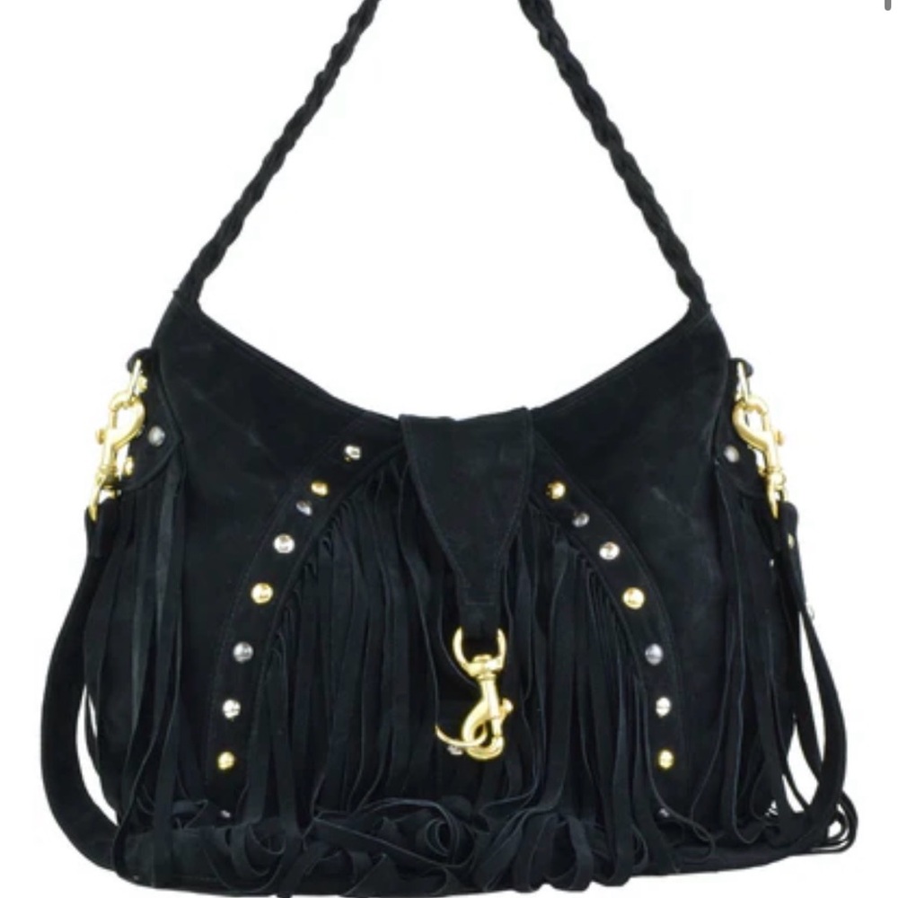JJ Winters Black Fringe Women's Bag